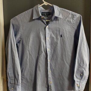 Ralph Lauren Dress Shirt 14 1/2 32/33 Blue Classic Fit Long Sleeve Button Down